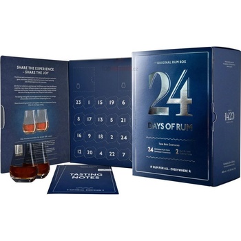 1423 Aps Rumový kalendář 2023 42,5% 24 x 0,02 l (dárkové balení kalendář a 2 sklenice)