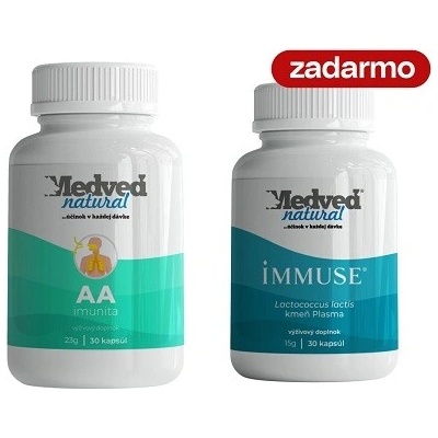 Medveď natural 1x AA Imunita 30 kapsúl a Immuse 30 kapsúl ZADARMO