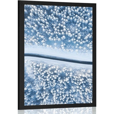 Plakát pohled na zimní krajinu - 40x60 silver