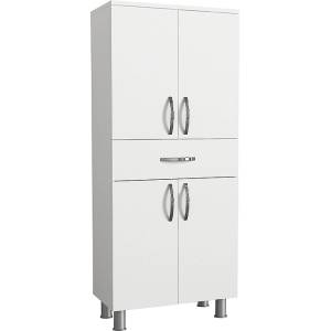 TopMebel Многофункционален шкаф Montana TopMebel от меламин в бял цвят 59, 4x31, 5x140cm