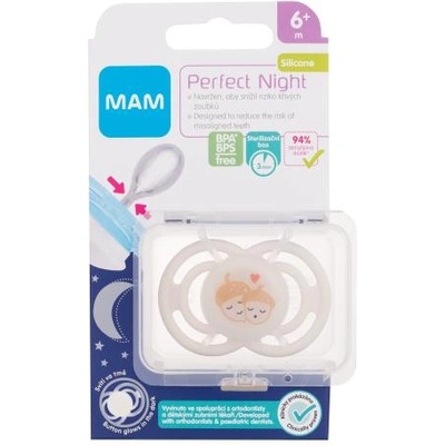 MAM Perfect Night Silicone Pacifier 6m+ Acorns светещ силиконов биберон