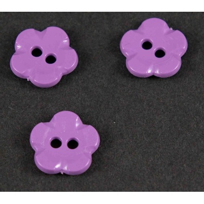 Gombík v tvare kvetinky - fialová - priemer 1,5 cm