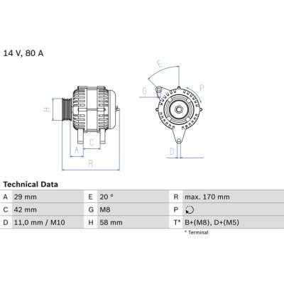 Alternátor BOSCH 0 986 081 000
