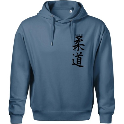 Judo nápis japan Oversized mikina Moon kratší + širší denimm
