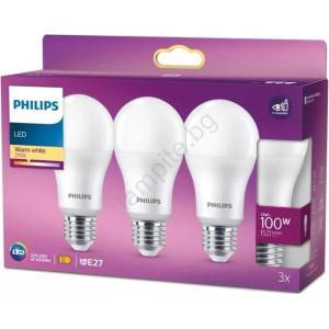 Philips Комплект от 3 LED крушки Philips A60 E27/13W/230V 2700K (P7199)