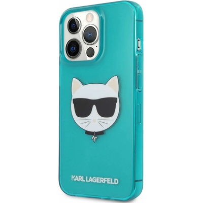 KARL LAGERFELD Choupette Head Silicone Case - дизайнерски силиконов кейс за iPhone 13 Pro Max (син)
