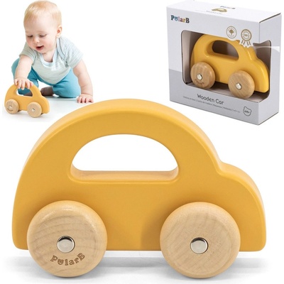 Viga PolarB Wood Wood Push Car Yellow