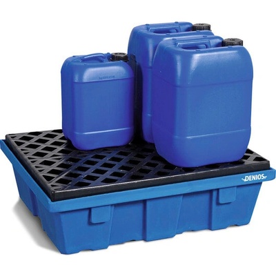 Záchytná vaňa pre malé nádoby, z polyetylénu (PE), objem 60 litrov, mrežový rošt