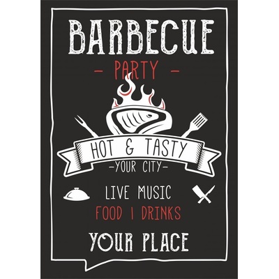 Obrázek svítící ve tmě - Motiv BARBECUE Formát A4 - Kód: 04946