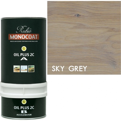 Rubio Monocoat Oil 2C Sky Grey - Двукомпонентно масло за вътрешна употреба 1.3л (3153)