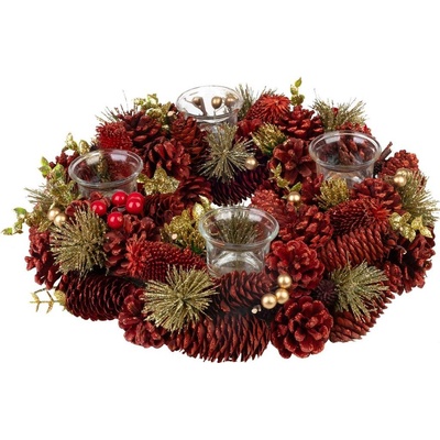 Veniec MagicHome Vianoce červený 37 x 9 cm