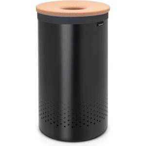 Brabantia Кош за пране Brabantia 1000826, 60 л, Корков капак, Пълнене без отваряне, Вентилационни отвори, Черен (1000826)