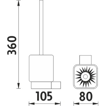 Nimco Kibo toaletní WC kartáč, černý Ki 14094KN-90