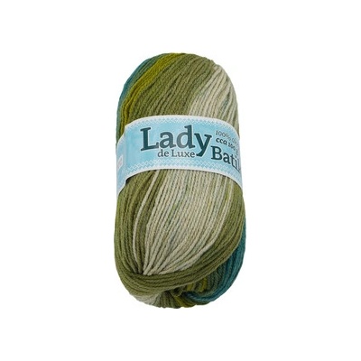 Bellatex s.r.o. Příze Lady de Luxe Batik 100g - 605 zelená, béžová