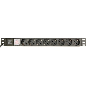 Gembird EG-PDU-014-C14 разклонител за шкаф PDU 8 гнезда 1U, черен (EG-PDU-014-C14)