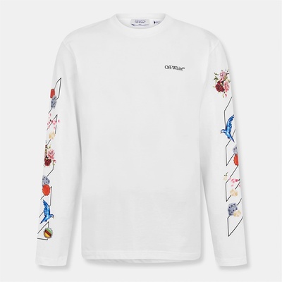 Off White Тениска Off White Men's Diag Skate T Long Sleeve T-Shirt - White-Black