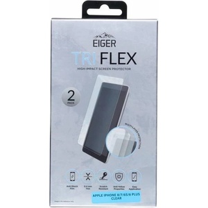 Eiger Удароустойчив Протектор за iPhone 8/7/6 Plus, Eiger TriFlex Glass, Прозрачен (EGSP00235)