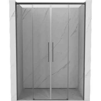 Mexen Rox плъзгащи се душ врати 160 см, прозрачни, Gun Gray четка - 8C2-160-002-66-00 (8C2-160-002-66-00)