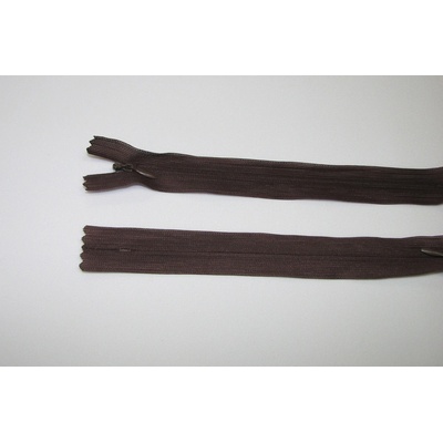 Zips krytý 3mm hnedá nedeliteľný 18cm dederon