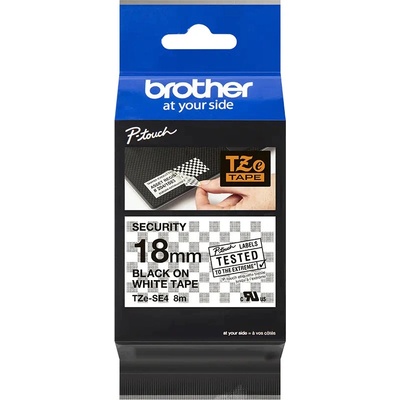 BROTHER TZE-SE4 čierna bezpečnostná (blombovacia) 18 mm