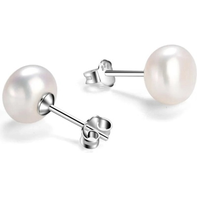 Olivie strieborné náušnice SLADKOVODNÁ PERLA 7742