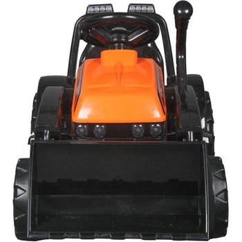 mamido Dětský elektrický traktor s radlicí oranžový
