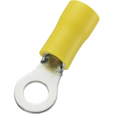 TRU COMPONENTS 746621 guľaté káblové oko Prierez=6 mm² Ø otvoru=5.3 mm čiastočne izolované žltá 50 ks