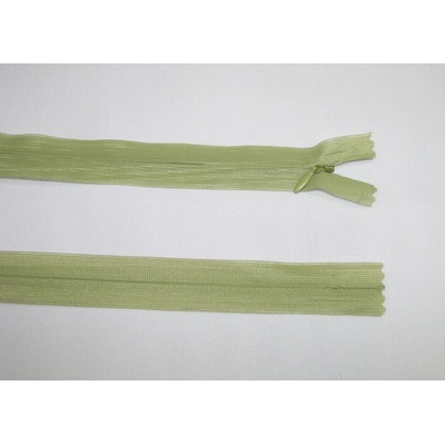 Zips krytý 3mm zelená nedeliteľný 40cm dederon