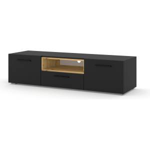 BIM Furniture ТВ шкаф anette 151 см, черен/дъб артисан (tvstanettebartoak)