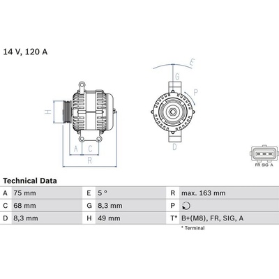 BOSCH 0 986 049 670 generátor (0986049670)