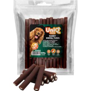 Uniq Pets Dog Dental Sticks Rabbit Sandwich Dental Tubes дентални пурички със заешко месо, 500 g