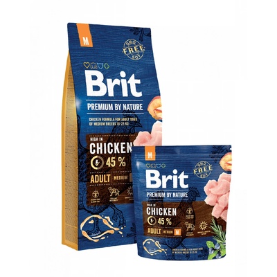 Brit premium by nature adult m -Суха храна за средни породи кучета- с до 45% прясно пилешко месо