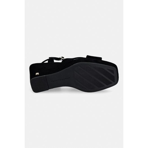 Tommy Hilfiger сандали обувки със скосена пларформа велур SUEDE WRAPPED HIGH WEDGE (FW0FW09218)