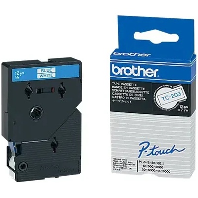 Brother P-Touch TC-203 blue on white 12mm (TC203)
