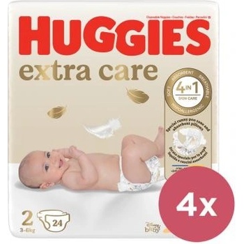 HUGGIES Extra Care 2 3-6 kg 4x 24 ks