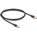 Delock Кабел Delock USB 2.0, USB Type-C конектор - конектор PD 3.0, 60 W, 1 м, черен, силикон