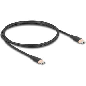 Delock Кабел Delock USB 2.0, USB Type-C конектор - конектор PD 3.0, 60 W, 1 м, черен, силикон