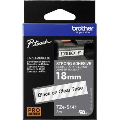 etikety Brother TZe, TZ TZe-S141 Barva pásky: transparentní Barva písma:černá 18 mm 8 m