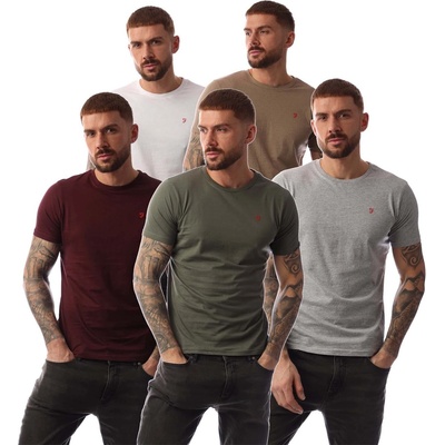 Farah Тениска Farah Wardlow 5 Pack Lounge T-Shirts - Grey green