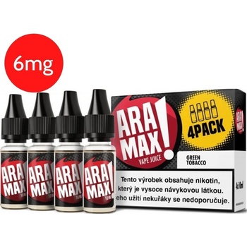 Aramax Max 4Pack Green Tobacco 4 x 10 ml 6 mg