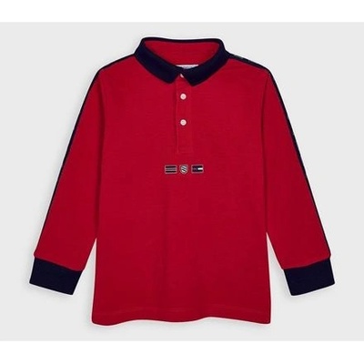 Mayoral dětské červené polo triko s lampasy 4130 38