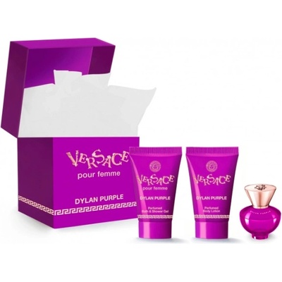 Versace Dylan Purple Dárková sada, EDP 5 ml + tělové mléko 25 ml + Sprchový gel 25 ml