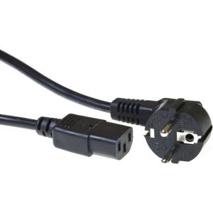 ACT Powercord мрежов конектор Schuko CEE 7/7 мъжки (под ъгъл) - C13 IEC 60320 2.5m черен AK5010 (AK5010)