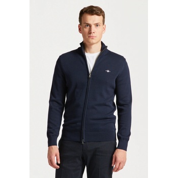 Gant svetr Casual Cotton Zip Cardigan modrá