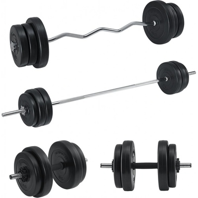 Juskys Sada činek Juskys 3 v 1 (krátká, dlouhá a ohnutá) se závažím 60 kg