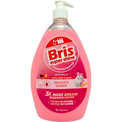 BRIS препарат за миене на съдове, 1000мл, Delicate Hands