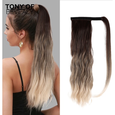 Hodvábny clip in Wrap Around Ponytail - strieborné ombré
