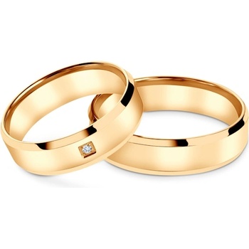 SAVICKI Сватбени халки: жълто злато, скосени, 5, 5 мм