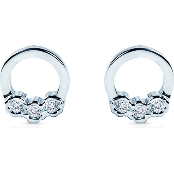 SAVICKI Обеци тип халка savicki: бяло злато, диаманти