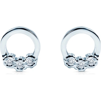 SAVICKI Обеци тип халка savicki: бяло злато, диаманти